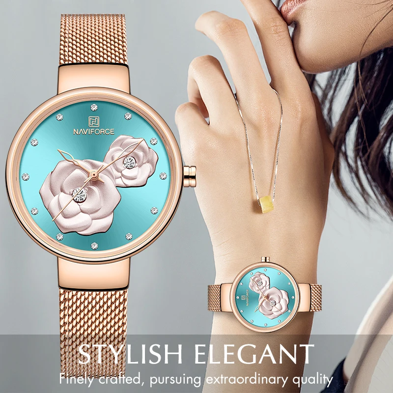 

Women Watches NAVIFORCE Top Luxury Brand Ladies Simple Quartz Watch Female Fashion Casual Waterproof Wristwatch Relogio Feminino