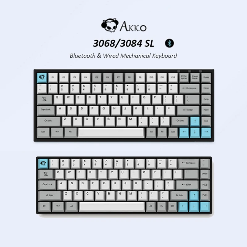 

Original AKKO 3084 Silent Bluetooth-compatible Cherry MX Switch Mechanical Gaming Keyboard 68/84 Keys PBT Computer Gamer Type-C