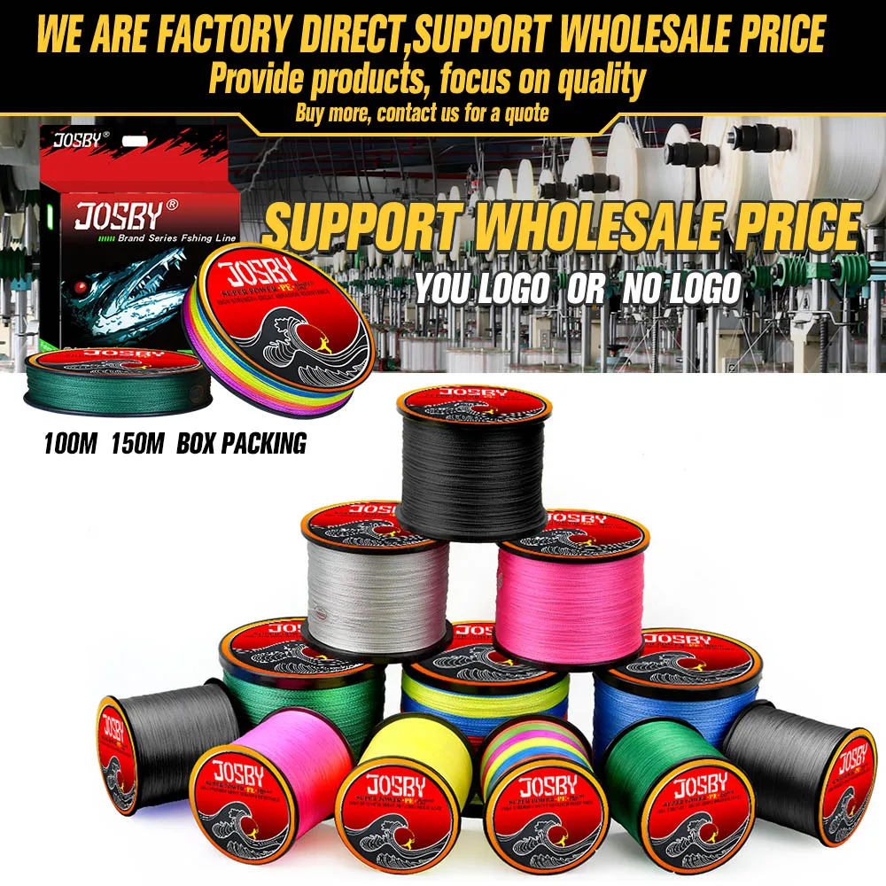 JOSBY 8 жильная японская суперпрочная полиэтиленовая плетеная рыболовная леска