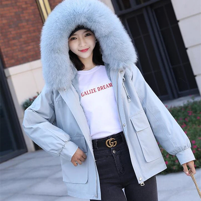 2019 Высококачественная меховая Парка женская зимняя куртка с подкладкой из