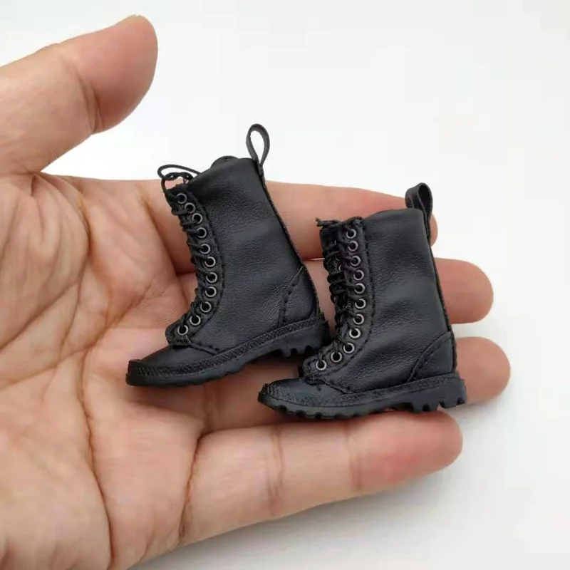 

Tbleague 1/6 Scale Female Soldier Short Boots Lace Up Solid Leather Shoes Model for 12in Action Figure Toy