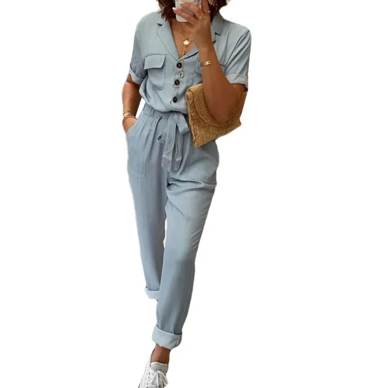 

Elegant Office Ladies OL Clothes Women Autumn Jumpsuit Lapel Sashes Rompers Femme Jumpsuit Feminino Monos Mujer
