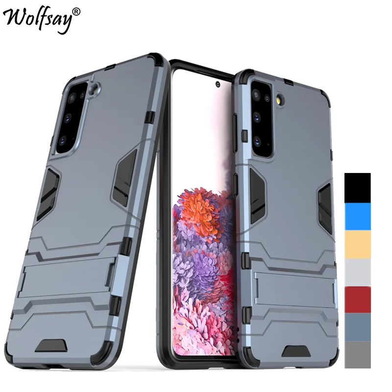 

Чехол-накладка для Samsung Galaxy S21 5G, гибридный, с подставкой