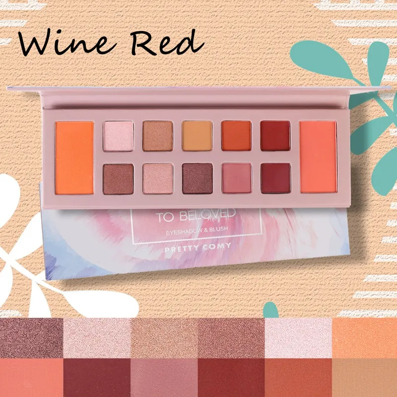 12 цветов Палитра теней для век Матовая Мерцающая палитра рождественские тени