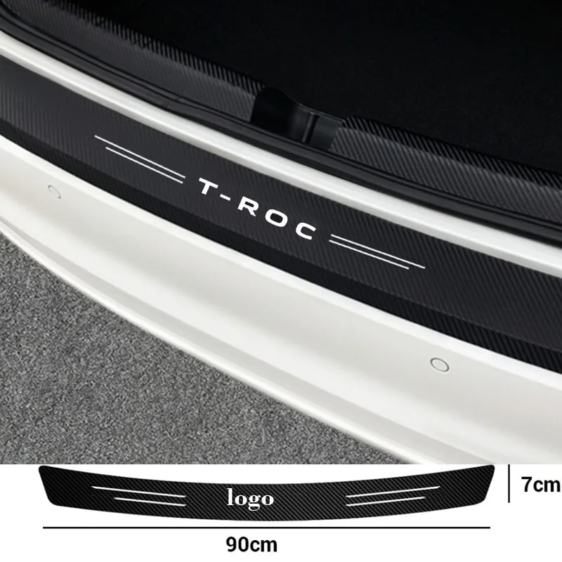 Наклейки на задний бампер автомобиля из углеродного волокна защитные наклейки