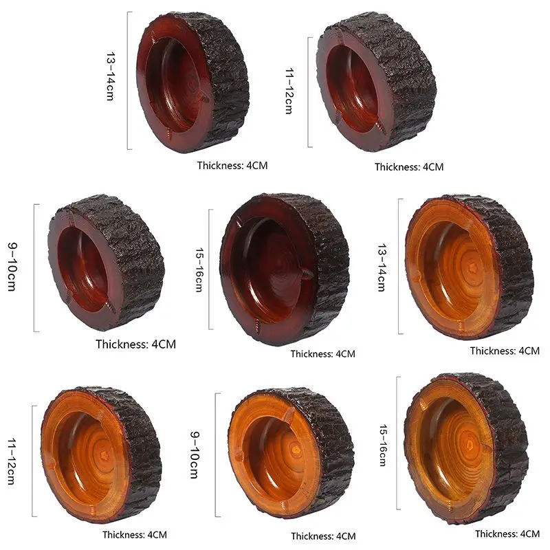 

Unique Retro Ashtray Wood Ashtray Portable Household Smoking Accessories For Bar