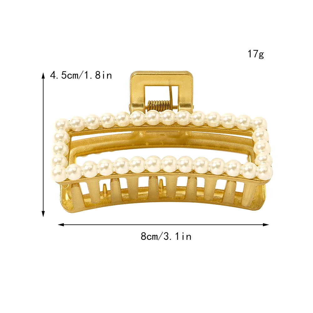

Ins Pearl Hairpin Golden Lacquer Hair Catch Fashion Go Out Head Plate Hair Catch Clip Female Hair Accessories Wholesale