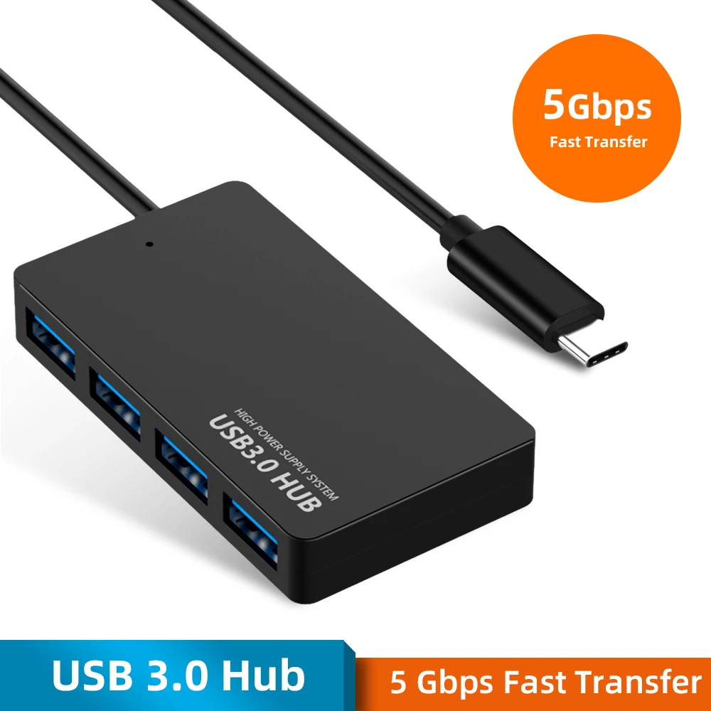 4 порта USB 3 0 концентратор 5 Гбит/с Супер Скоростной сплиттер адаптер кабель синий