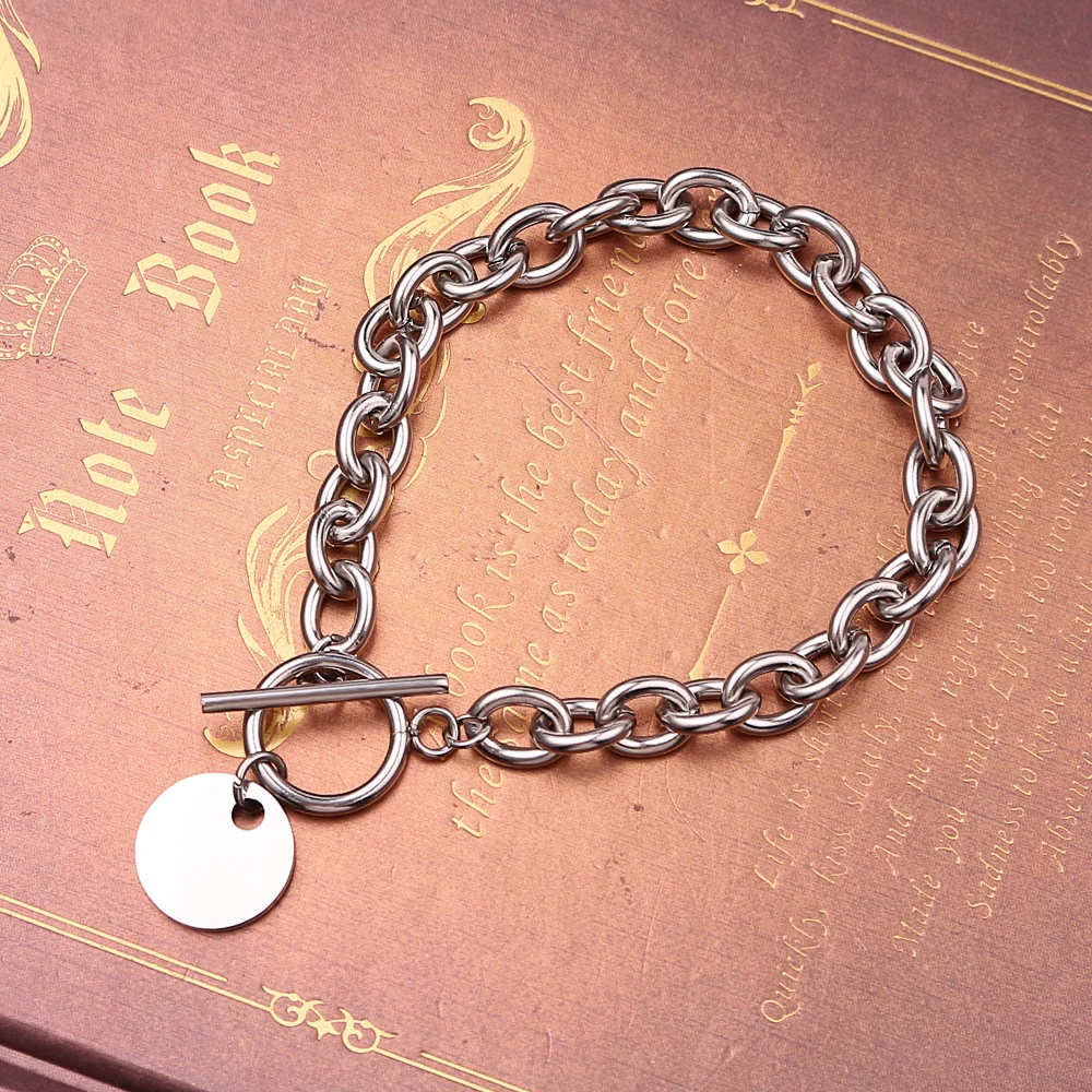 Хип хоп застежка от круглые браслеты и ожерелье набор для мужчин металлическая