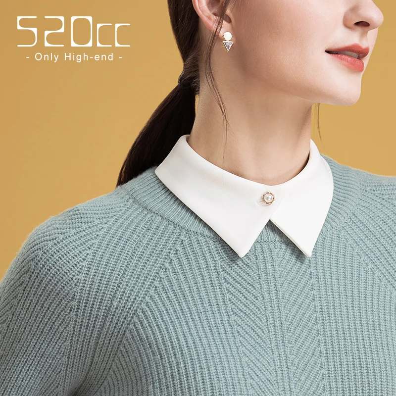 

Half Shirt False Fake Collar Women Detachable Collars White Black Lapel Collared Shirt Elegant Tops and Blouse Clothes 2021