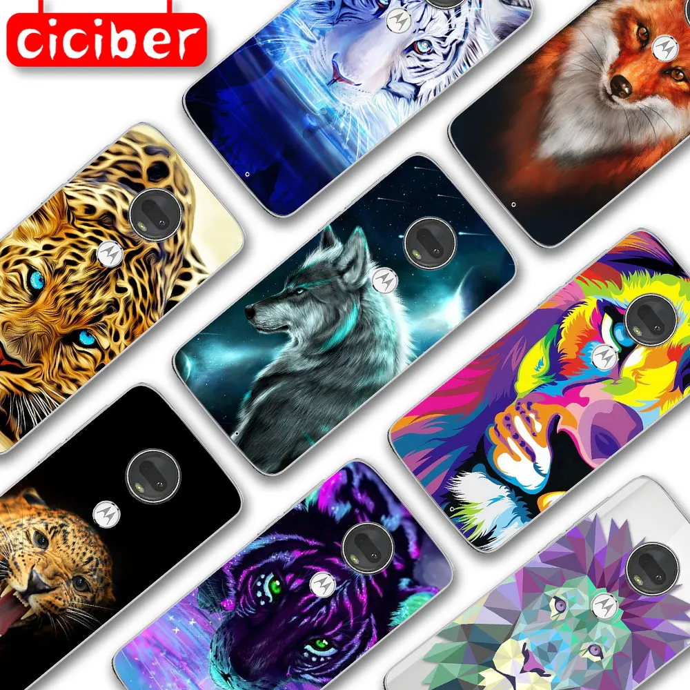 

Lion Tiger Wolf Phone Case For Motorola Moto G10 G9 G8 G7 G5 G5S G6 E5 E6 E7 Plus Play Power Soft Silicone TPU Protection Fundas