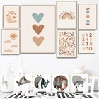 Бохо настенная печать ABC алфавит Холст Картина Животные Печать Радуга плакаты номер плакат для детской стены картина для детской спальни Декор