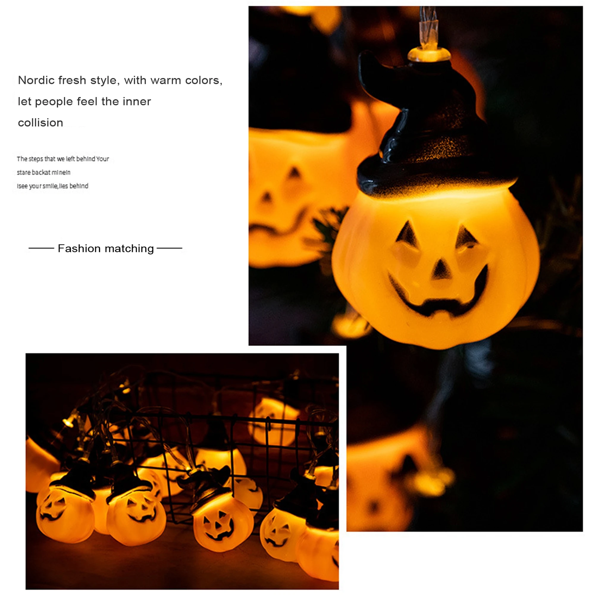 

2021 LED 3D Halloween Pumpkin Lantern String Light Halloween Party Decoration Light Halloween Pumpkin Lantern Tree