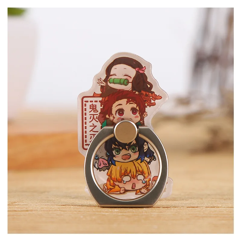 

1 Pc Anime Demon Slayer 360 Dgree Rotating Finger Ring Kamado Tanjirou Mobile Phone Holder Phone Stand Ring Stent Figure Toy