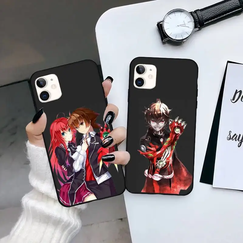 

High School DxD Anime Cartoon Phone Case Black Color For iPhone 13 12 11 Mini Pro Max X XR XS 7 8 6 6s Plus SE Cover Coque