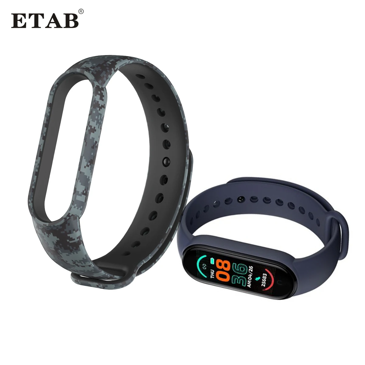 Силиконовый ремешок для Xiaomi Mi Band 6 5 спортивный браслет сменный водонепроницаемый