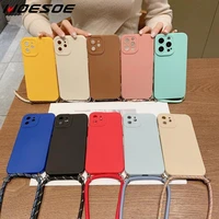 for iphone 13 pro max flocking silicone lanyard case iphone 12 pro 11 pro max xr xs max 7 8 plus crossbody necklace rope cover