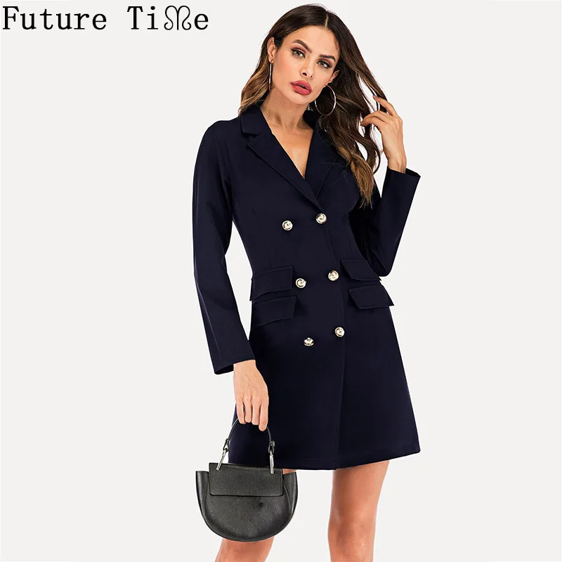 Женское длинное платье блейзер Future Time элегантное двубортное вечернее модель F900