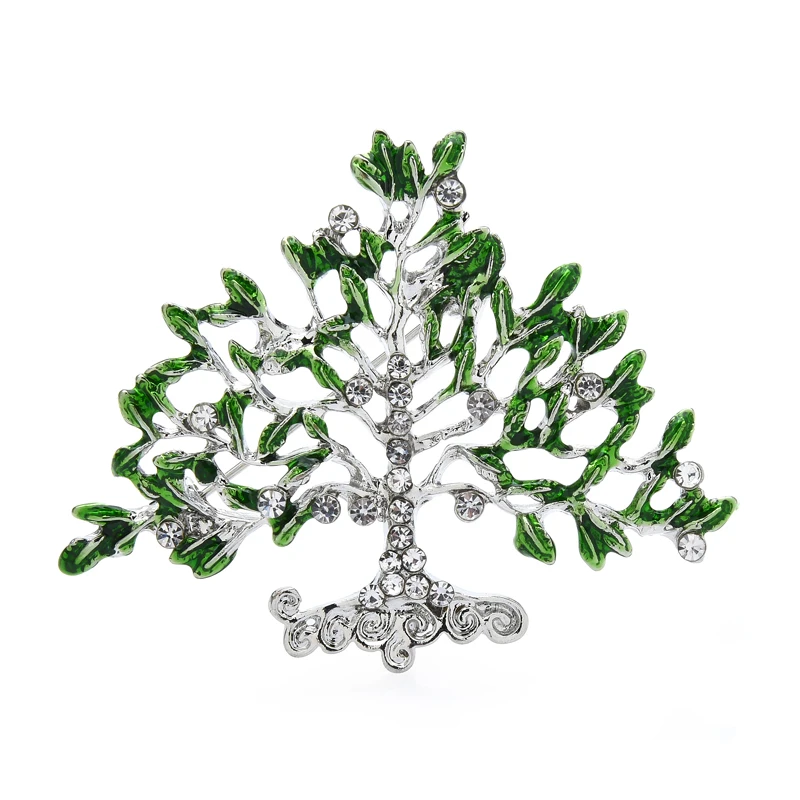 

Wuli&baby Enamel Lucky Tree Brooches For Women Men 2-color Enamel Fortune Tree Plants Party Casual Brooch Pin Gifts