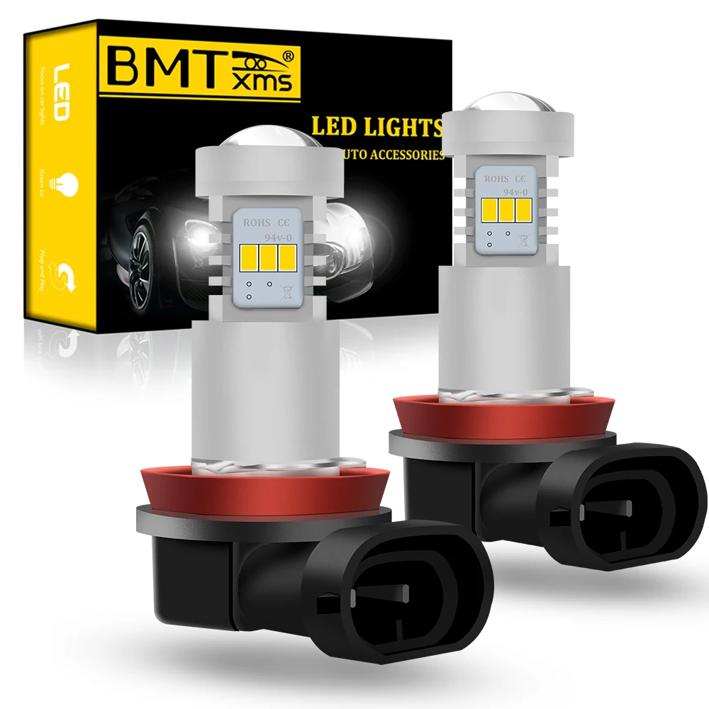 BMTxms 2 шт. H8 H11 H16(JP) Светодиодный прожектор супер яркий 1500LM 6000K Белый DRL дневные