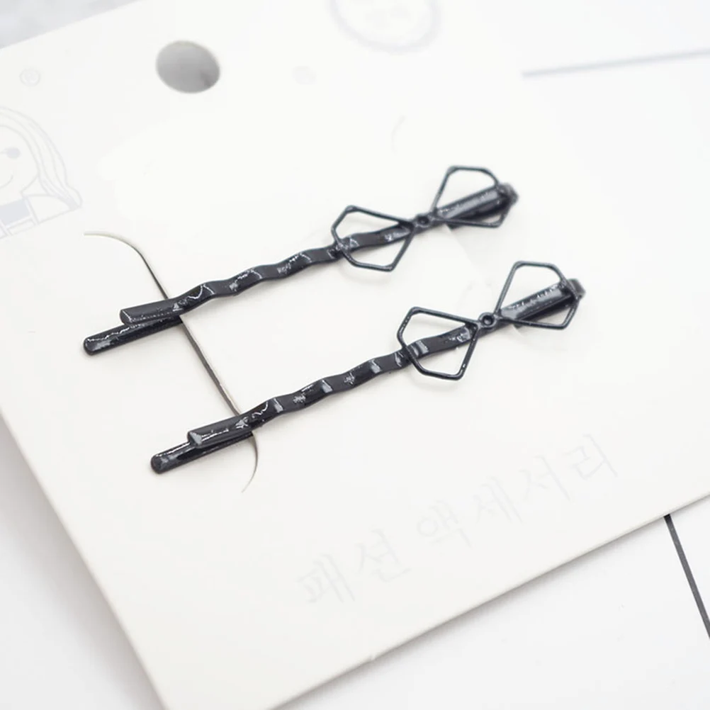 3 пары модных зажимов для волос Премиум Черные заколки в форме сердца аксессуары