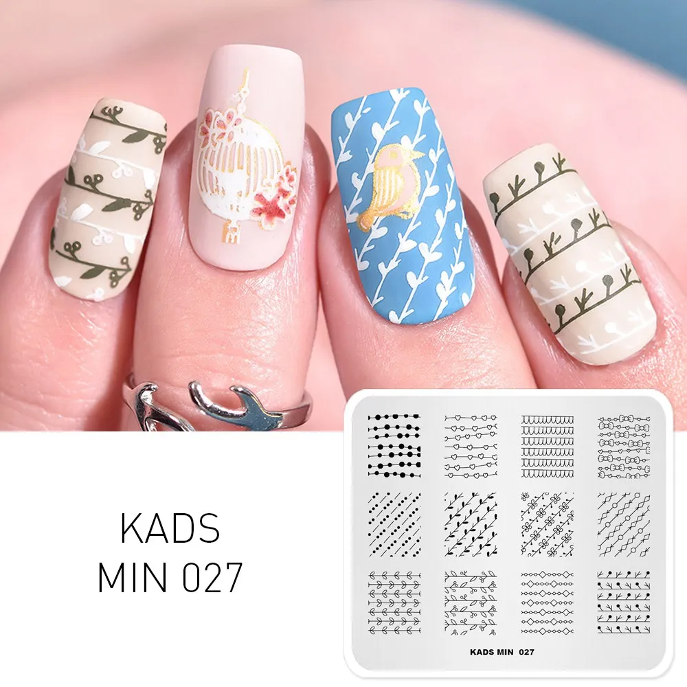 MIN 027 KADS, Новое поступление, 26 вариантов дизайна, 1 шт., мин серия, штамп, тарелка, цветочный лист, животные и полосы, изображение, сделай сам, украшение, художественная тарелка - Цвет: MIN 027