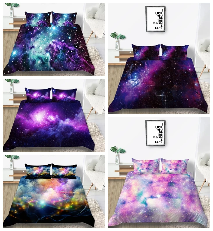 

Thumbedding Starry Sky Bedding Set Queen Size Fantasy Girls Duvet Cover King Romantic Twin Full Single Double Soft Bed Set