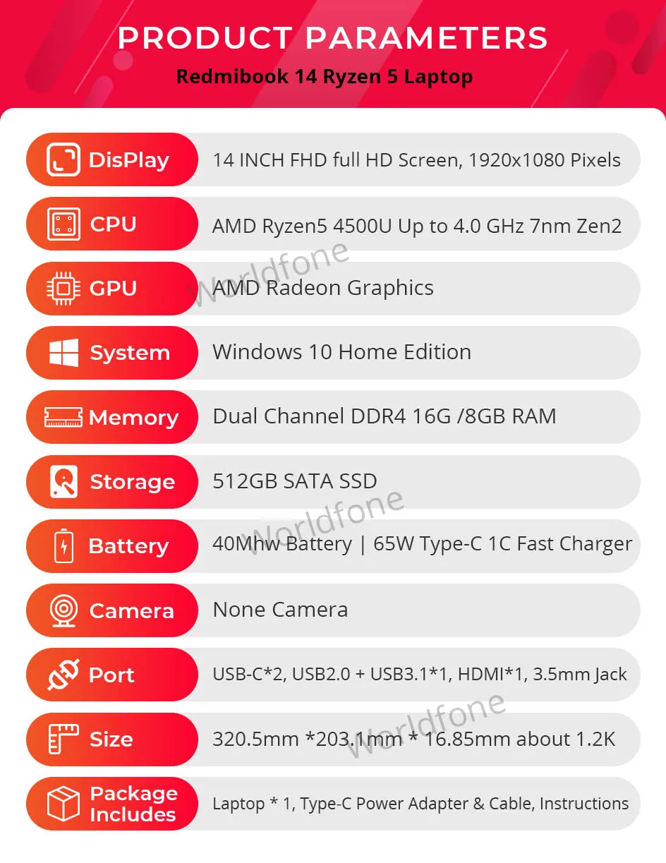 Ноутбук Xiaomi Redmibook 14 II Ryzen Edition AMD 4500U 14-дюймовый экран Windows 10 16 ГБ/8 ГБ DDR4 512 Гб SSD