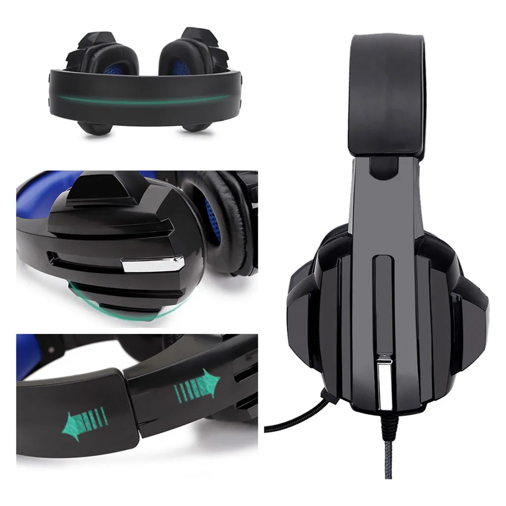 CARPRIE Gaming Headphones Wired Gamer Headset Stereo Sound Over Ear Earphone with Mic and LED Light for PC Laptop PS4 наушники |