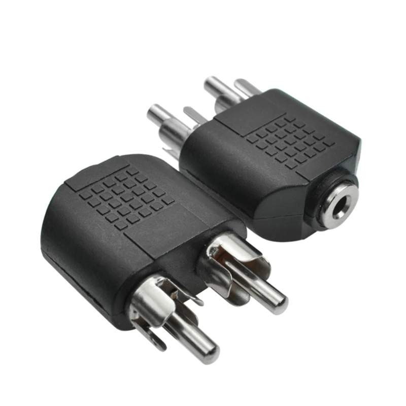 

3.5mm Stereo Jack Female To 2 RCA Male Jack Connector Adapter Converter for Speaker 2Pcs/Set