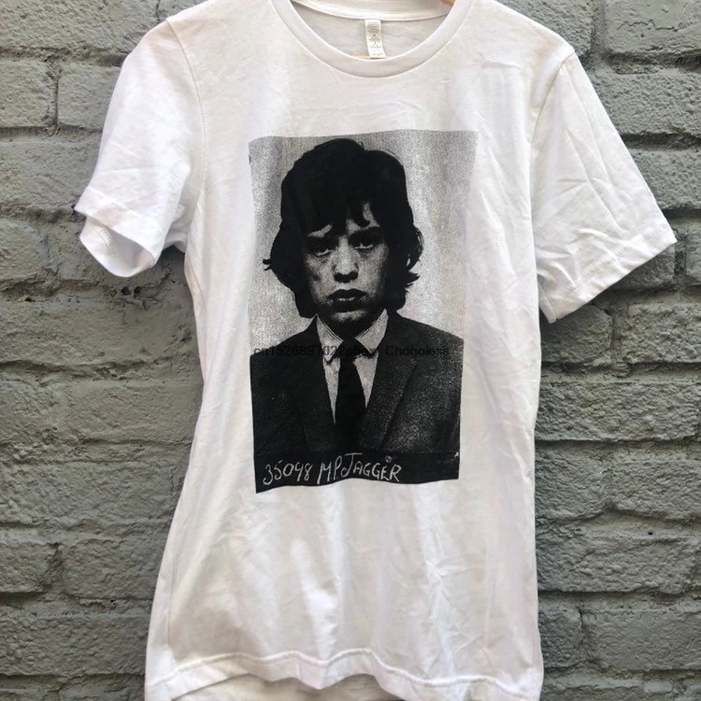 Винтажная Футболка Mick Jagger Mugshot | Мужская одежда