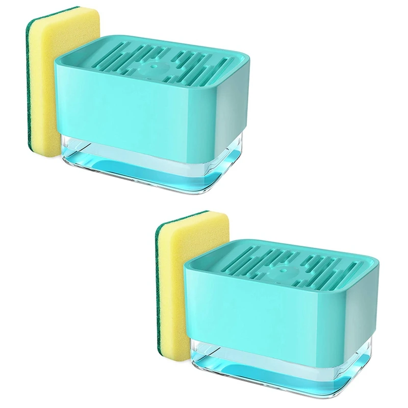 Дозатор для жидкого мыла кухонный держатель губки в раковину ручной Диспенсер