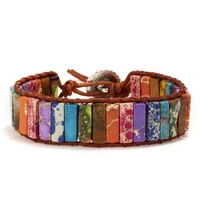 ethnic style colorful natural stone hand woven bracelets for women chakela jewelry gifts
