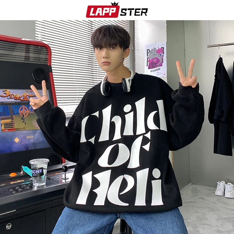 

LAPPSTER Men Harajuku Japanese Streetwear Y2k Hoodies 2022 Mens Baggy Oversized Kpop Sweatshirts Male Hip Hop Vintage Sweatshirt