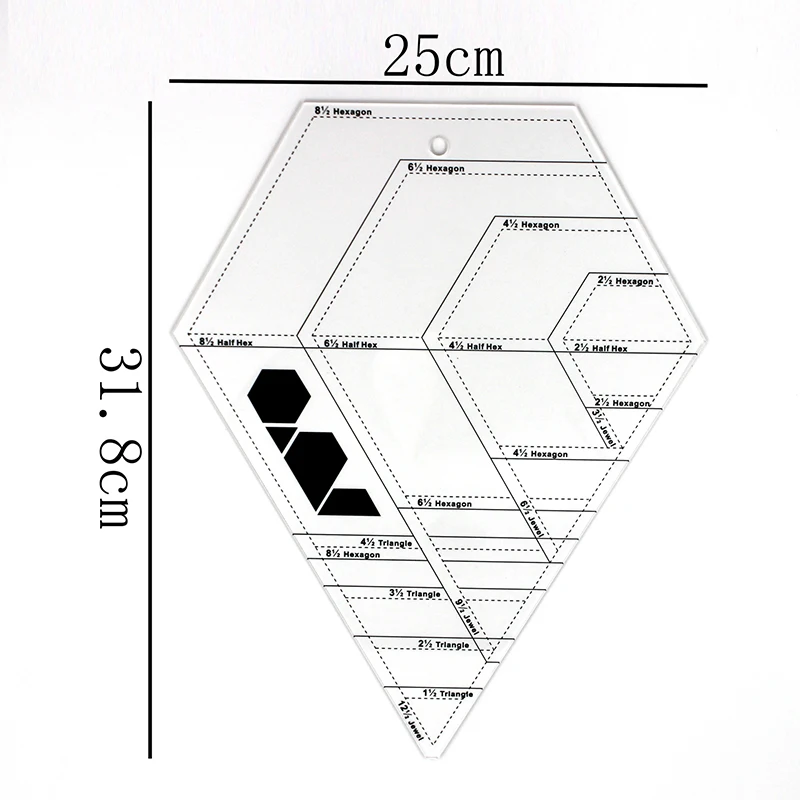 

Diamond Patch Ruler Patchwork Tool Ruler Triangle Diamond Ruler DIY Patchwork Manual Drawing Ruler