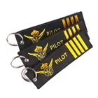 3 PCSLOT Pilot Key Chain for Aviation Gifts Motorcycle Key Chains Embroidery Key Fob Fashionable Remove Before Flight Keychain