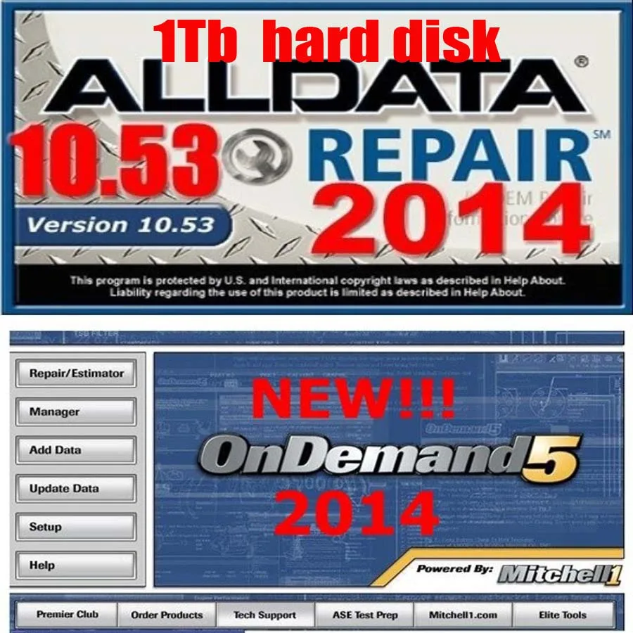 8in1 1 ТБ HDD программное обеспечение Alldata 10 53 Мишель по запросу 2015 менеджер плюс