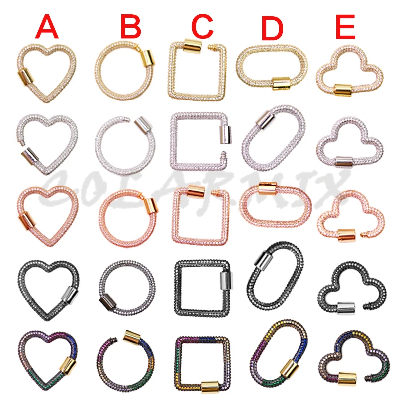 6Pcs Zircon Square clasp Pendants accessories for jewelry making mix kinds zircon pendant fashion women 50939 | Украшения и