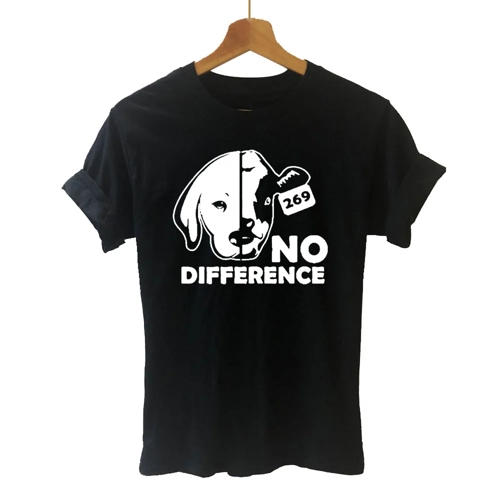 Вегетарианская футболка без разницы с собакой коровой забавная Женская одежда