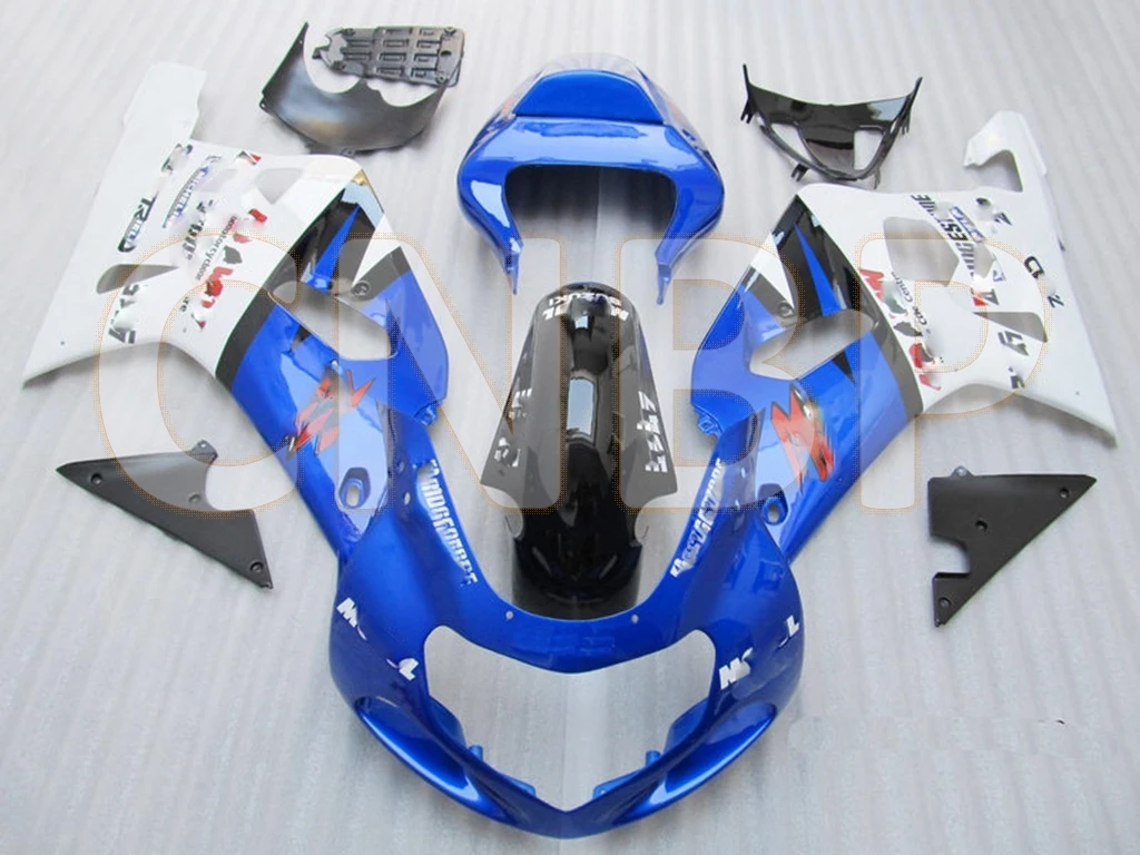 GSXR 600 750 1000 2000 2003 K1 K2 Обтекатели GSX R1000 00 01 синий белый обтекатель Abs | Полные комплекты обтекателей -4001070755838