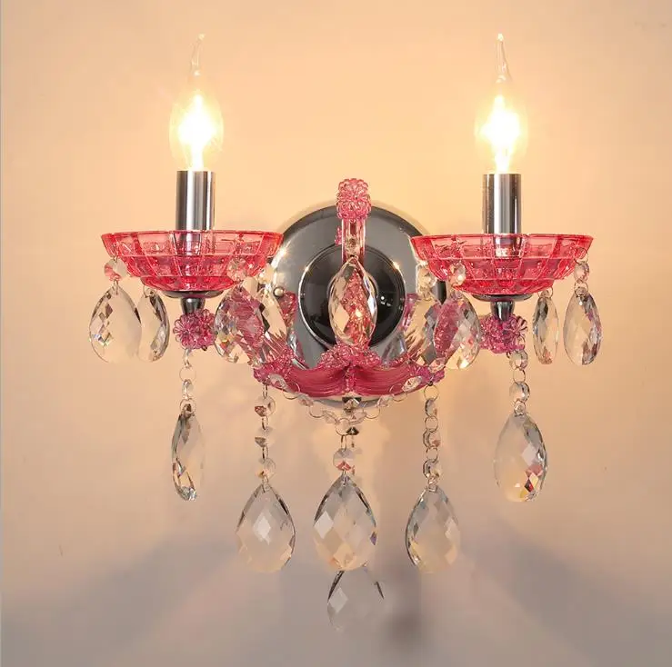 Европейский стиль детская комната спальня прикроватная настенная лампа розовый