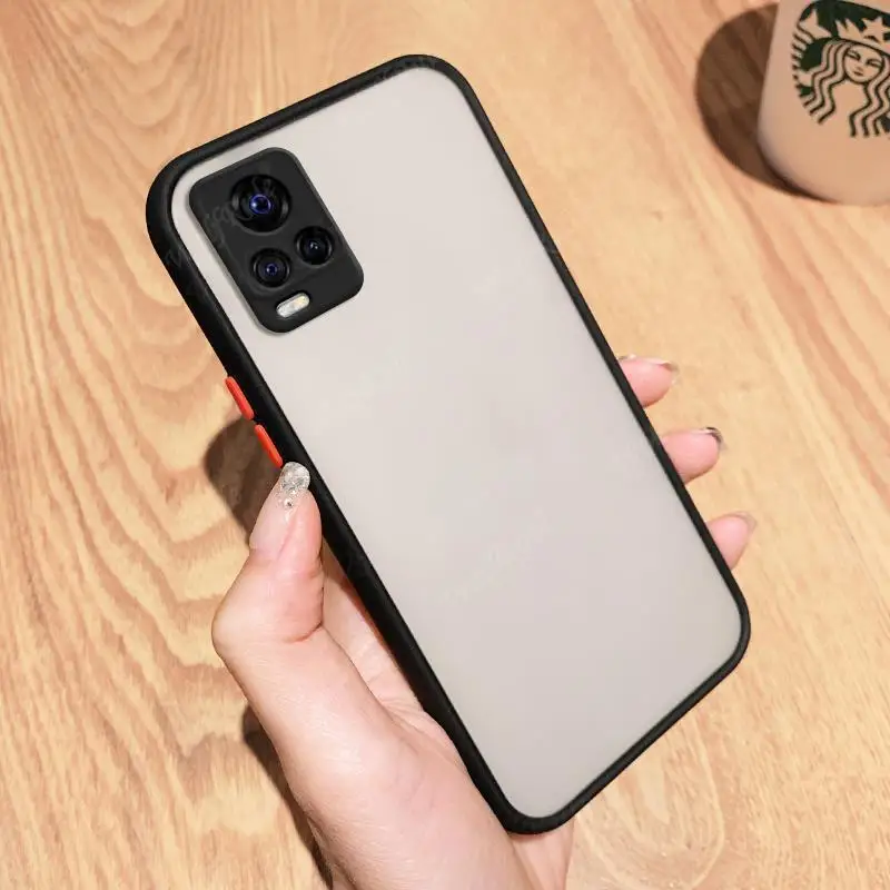 Funda para Vivo Y21, carcasa a prueba de golpes, Marco trasero de color transl&uacute;cido, mate, para Y21 Y Y21-3