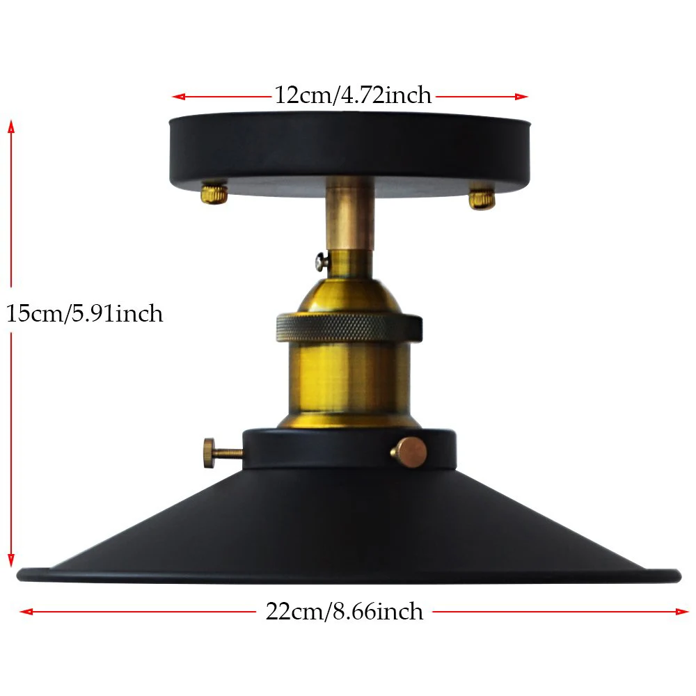 Винтажный потолочный светильник промышленный полузонт подвесной в стиле ретро с