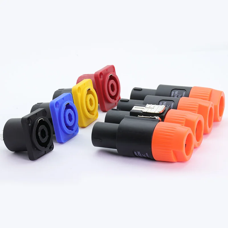50Sets/100pcs 4 Pin NL4FC Speaker Power Amplifier Male Plug+Female Panel Mount Professional AC Plug Jack Socket Connector | Обустройство