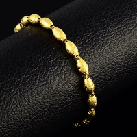 lucky bead bracelet for women men fashion jewelry gift yellow gold filled wrist chain