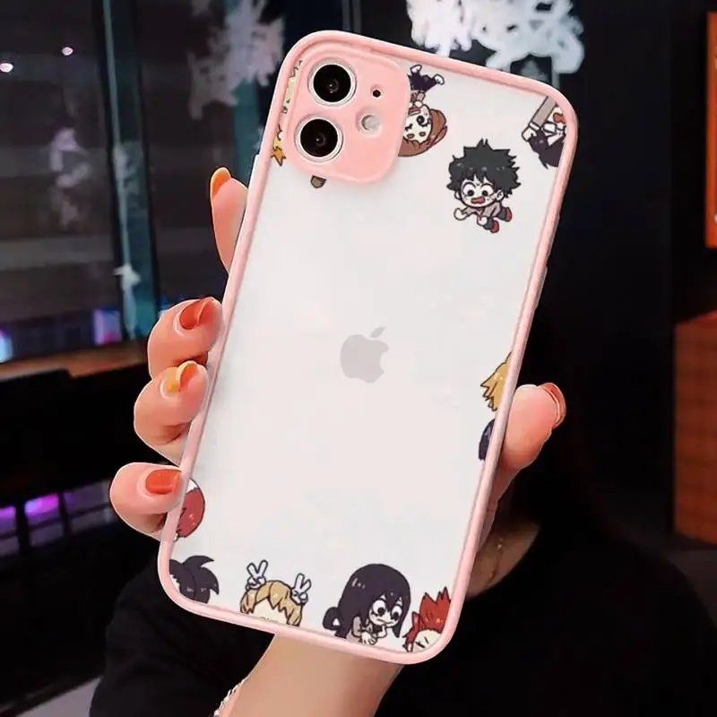 

Anime My Hero Academia deku bakugou Phone Case Matte Transparent for iPhone 7 8 11 12 s mini pro X XS XR MAX Plus cover funda