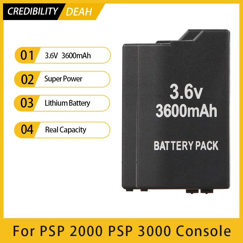 2-20PCS 3600mAh 3.6V Rechargeable Batteries For PSP2000 PSP3000 PSP 2000 3000 Gamepad PlayStation Portable Replacement Cells | Электроника