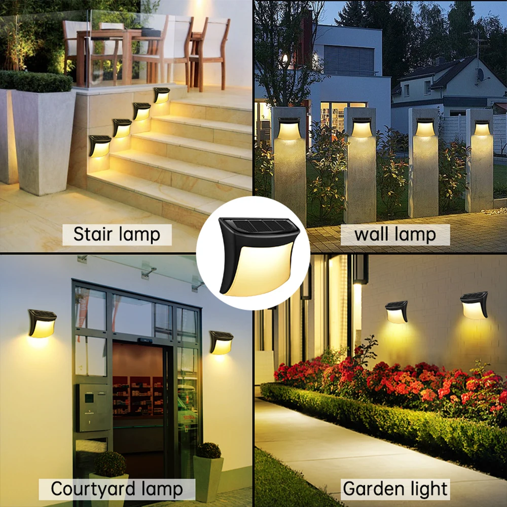 

Solar Wall Lights,Wireless Porch Lamp Waterproof Ladder Lamps LED Street Lights For Garden Floorland Step Stairs Path Decor