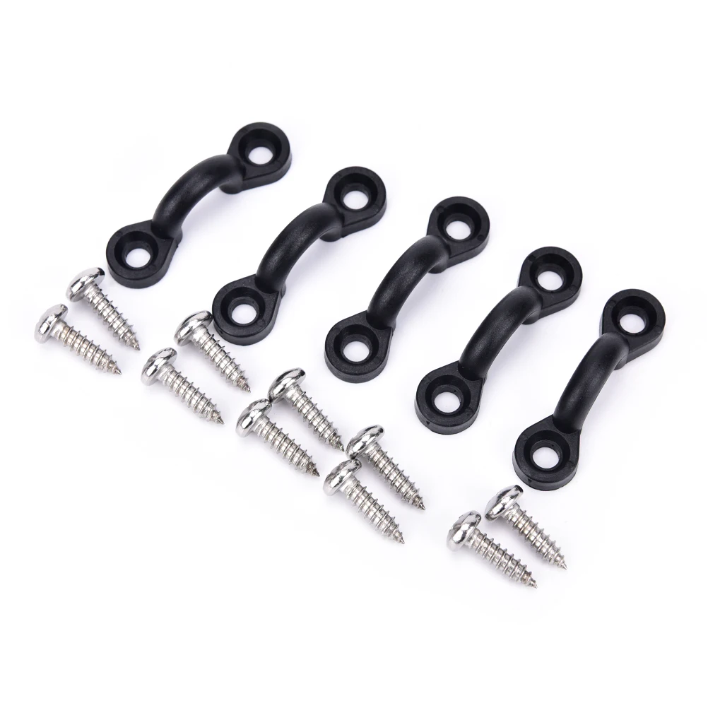 

10Pcs New Arrival Nylon Bungee Deck Loops Tie Down Pad Eye with Screws for Boat Kayak Deck Rigging Kit