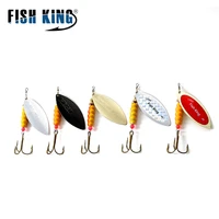 fish king spinner bait 0 125oz 0 2oz 0 33oz 0 5oz 1oz spoon lures metal with treble hooks arttificial bass bait fishing lure
